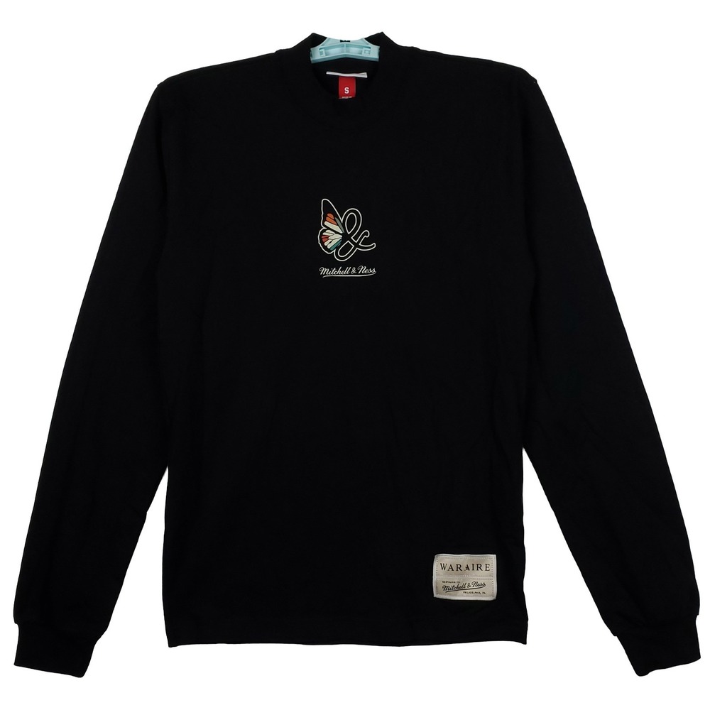 Waraire x Mitchell & Ness Small‎ Longsleeve Shirt Basketball Logo Black NWT